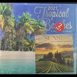 NEW 2022 (2 pack) Tropical Beach/ Sunset Calendars